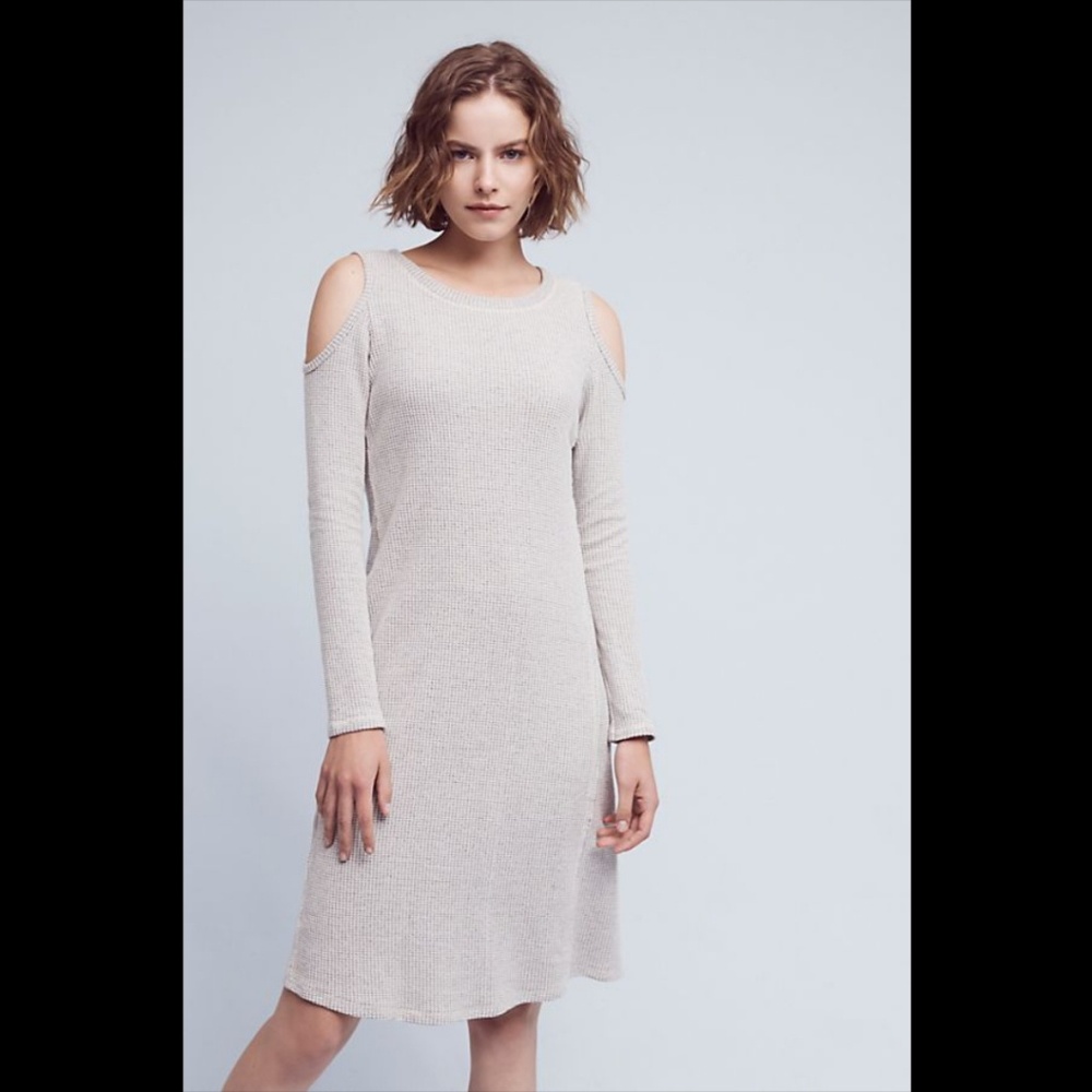 Anthro - Sol Angeles Open-Shoulder Gray Dress
